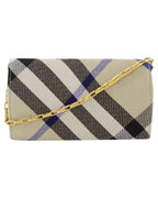 Burberry Plaid Chain Wallet Crossbody Women White | White Handbags