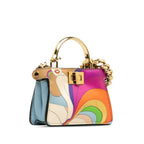 FENDI Peekaboo Nano Handbag 7AS088 Multicolor Calf Leather