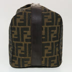 FENDI Zucca Canvas Hand Bag Black Brown  44805