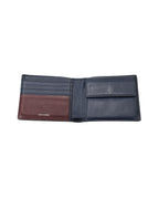 Dior Homme  Bi-Fold Wallet in Navy Blue Grained Calfskin Leather