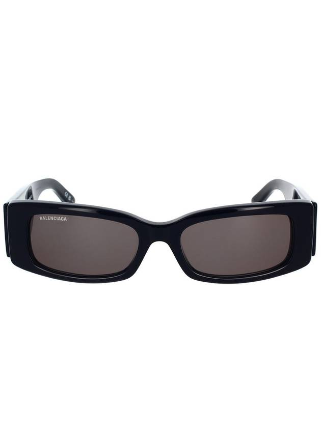 Balenciaga Eyewear Logo Print Rectangular Frame Sunglasses Black