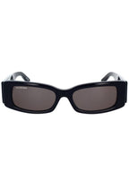 Balenciaga Eyewear Logo Print Rectangular Frame Sunglasses Black