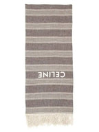 CELINE Logo Linen Muffler Grey