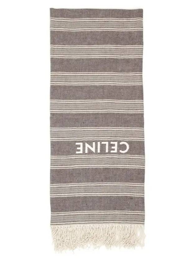 CELINE Logo Linen Muffler Grey