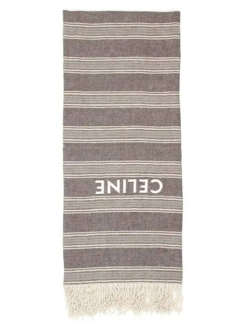 CELINE Logo Linen Muffler Grey