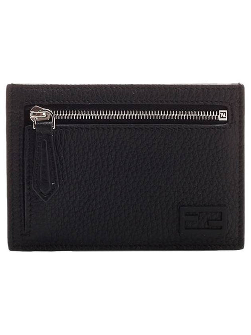 Fendi FF Baguette Zipper Card Wallet Black