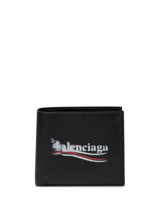Balenciaga Wave Logo Half Wallet Black