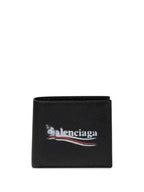 Balenciaga Wave Logo Half Wallet Black