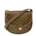 CELINE Macadam Canvas Shoulder Bag PVC Leather Beige  45076