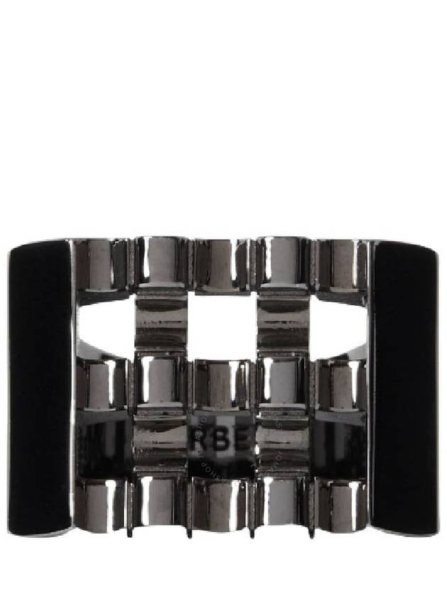 Burberry Burberry Ruthenium-Plated Cube Ring, Size Medium