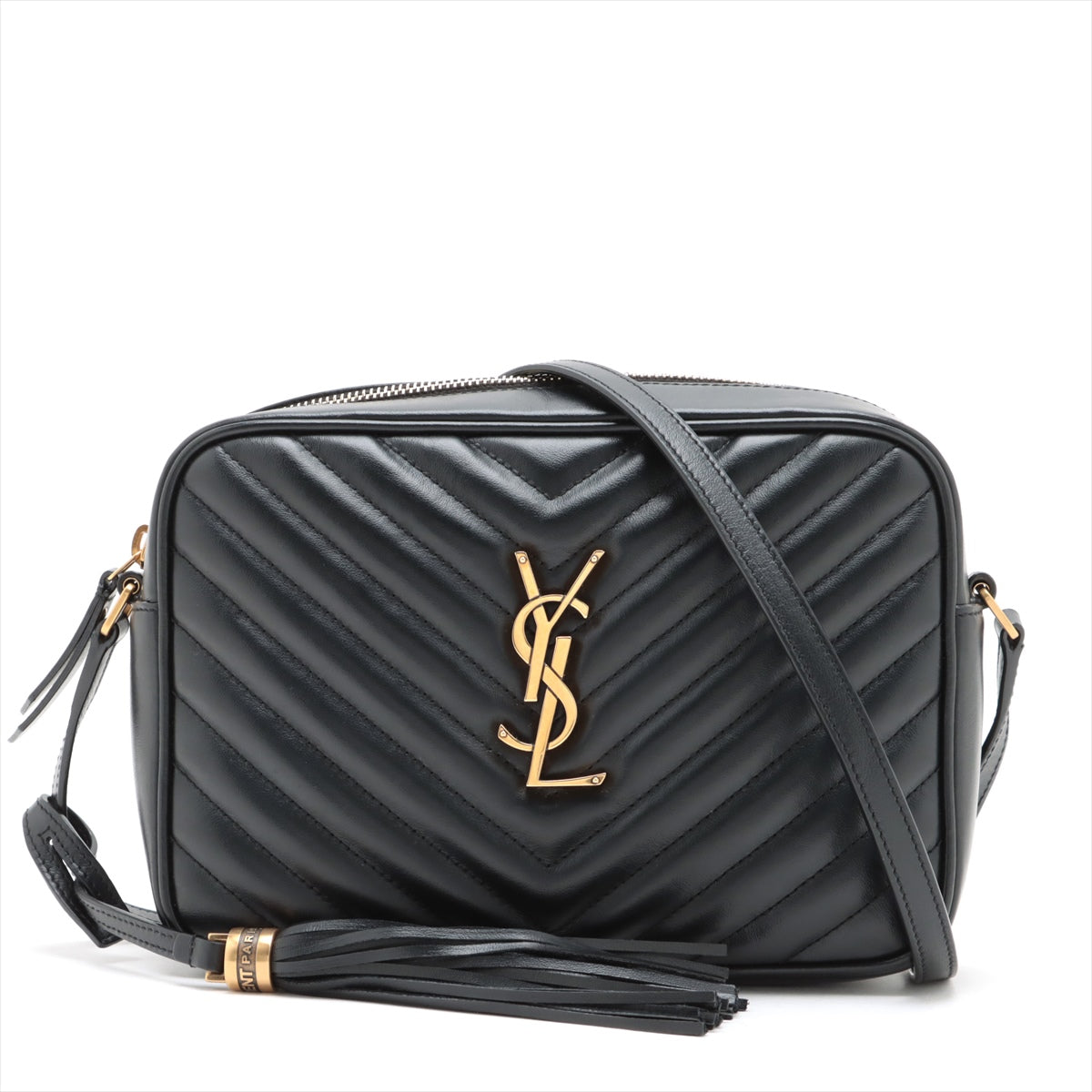 Saint Laurent Lounge Camera Leather Shoulder Bag Black 612544