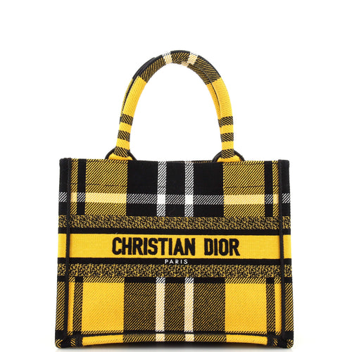 Dior Book Tote Tartan Check Canvas Small