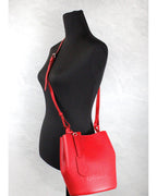 Burberry  Small Lola Leather Bucket Bag Red