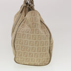 FENDI Zucchino Canvas Mamma Baguette Hand Bag Leather Beige  45281