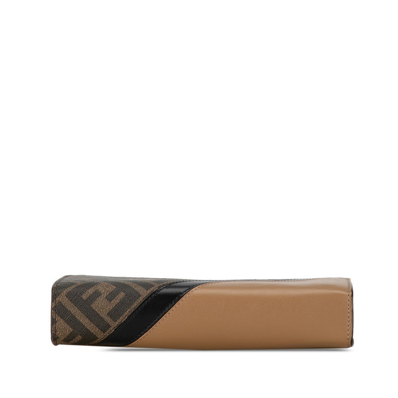 Fendi Zucca FF Logo Cross Body Bag 7M0346 Brown Black PVC Leather  Fendi