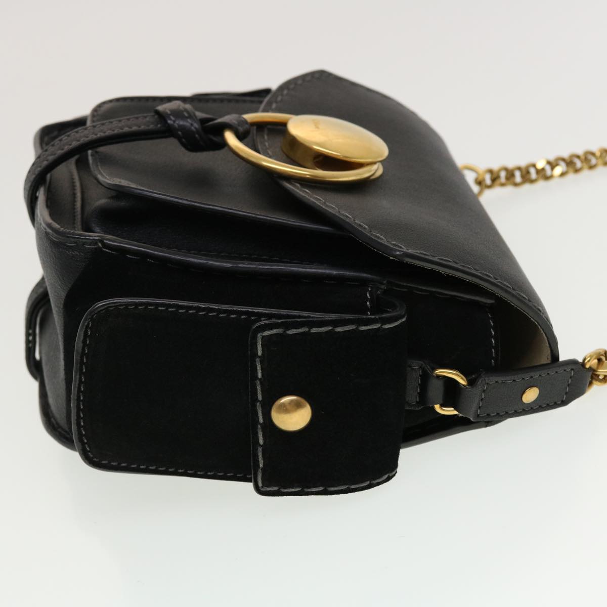 Chloe Shoulder Bag Leather Black 45304