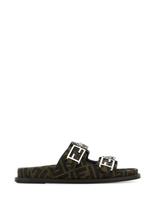 Fendi Feel Logo Slippers Black