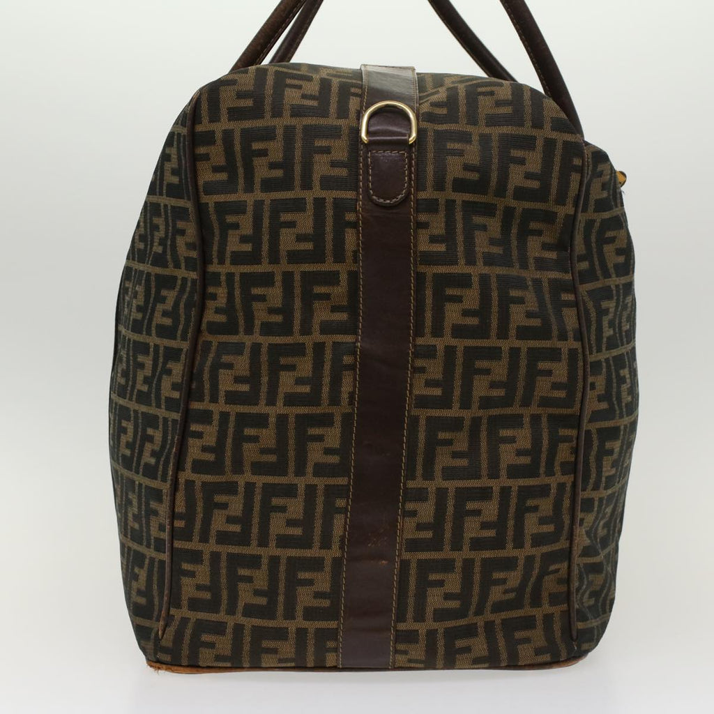 FENDI Zucca Canvas Boston Bag Nylon 2way Brown Black  45632