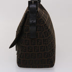 FENDI Zucchino Canvas Mamma Baguette Shoulder Bag Brown45656