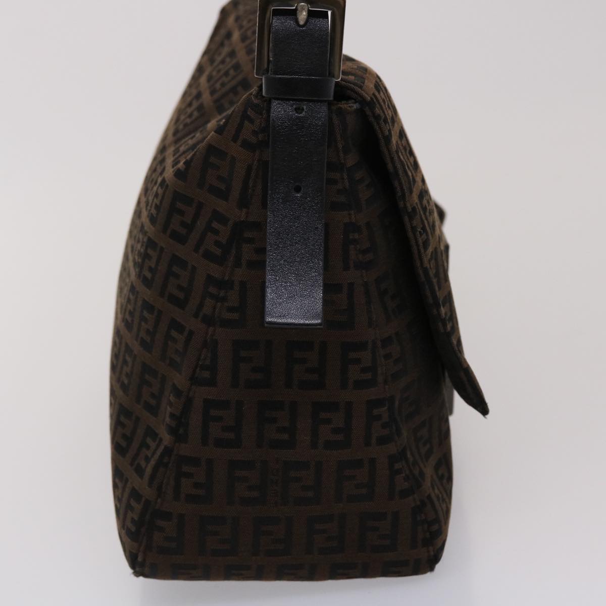 FENDI Zucchino Canvas Mamma Baguette Shoulder Bag Brown45656