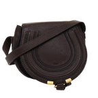 Chloe Saddle Bag Mercy Shoulder Bag Leather Brown 45716