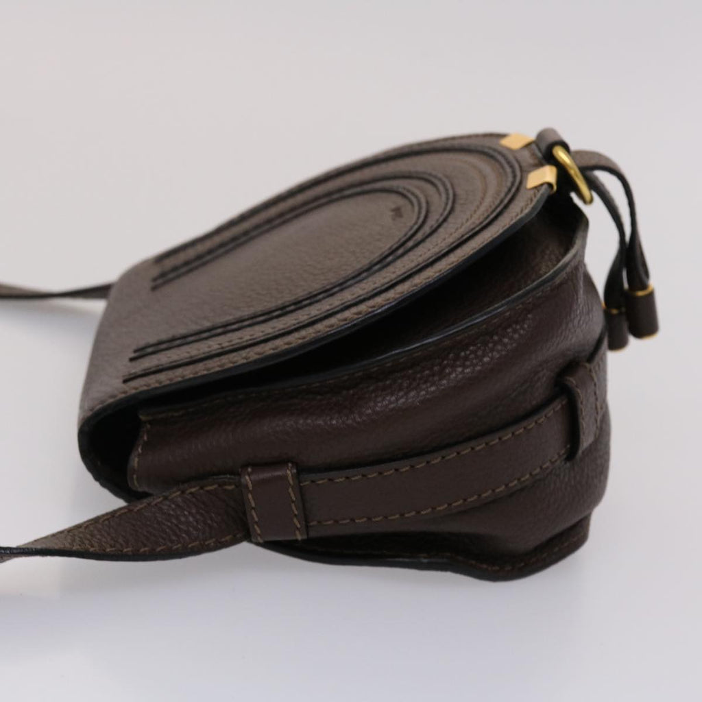 Chloe Saddle Bag Mercy Shoulder Bag Leather Brown 45716