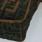FENDI Zucca Canvas Shoulder Bag Black Brown45817