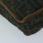 FENDI Zucca Canvas Shoulder Bag Black Brown45817