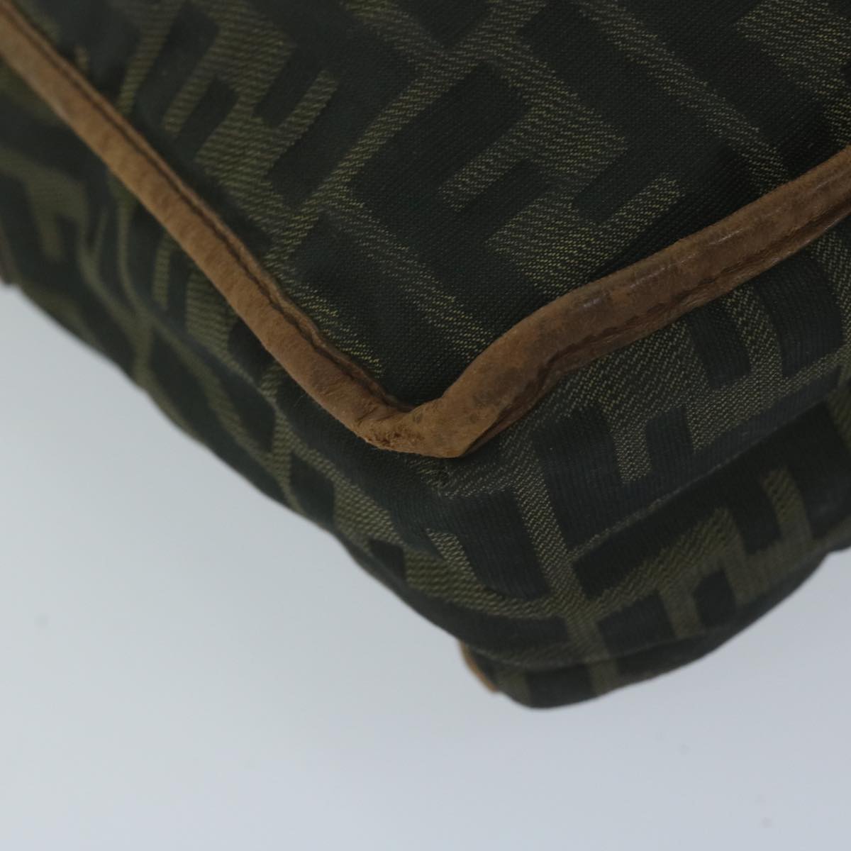 FENDI Zucca Canvas Shoulder Bag Black Brown45817