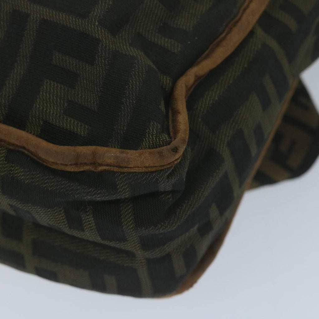 FENDI Zucca Canvas Shoulder Bag Black Brown45817