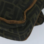 FENDI Zucca Canvas Shoulder Bag Black Brown45817