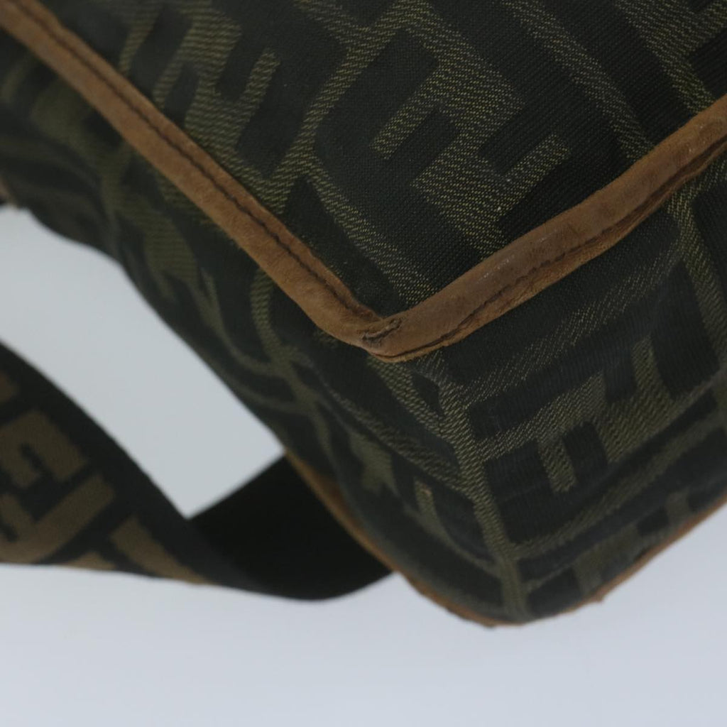 FENDI Zucca Canvas Shoulder Bag Black Brown45817