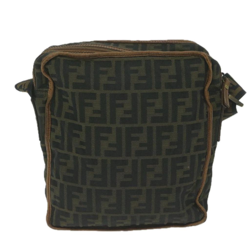 FENDI Zucca Canvas Shoulder Bag Black Brown45817
