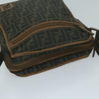 FENDI Zucca Canvas Shoulder Bag Black Brown45817