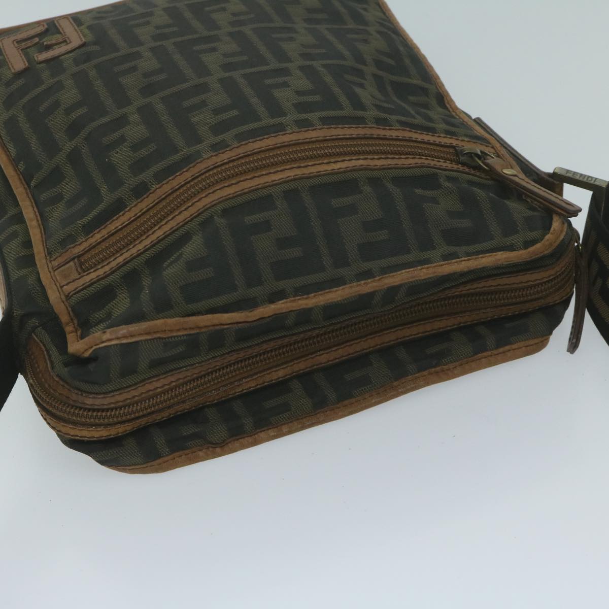 FENDI Zucca Canvas Shoulder Bag Black Brown45817