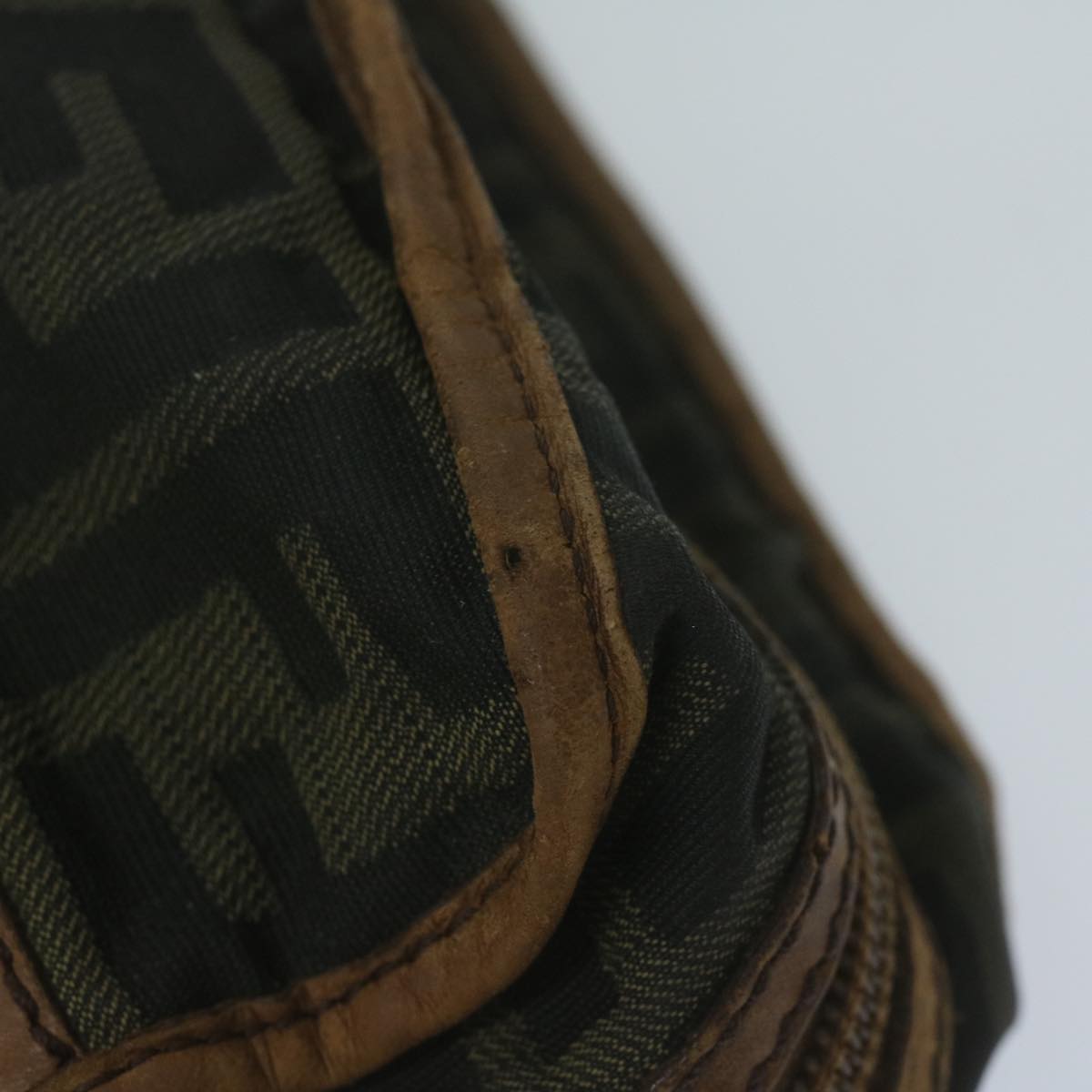 FENDI Zucca Canvas Shoulder Bag Black Brown45817