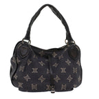 CELINE Paris Macadam Canvas Shoulder Bag Navy  45885