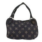 CELINE Paris Macadam Canvas Shoulder Bag Navy  45885