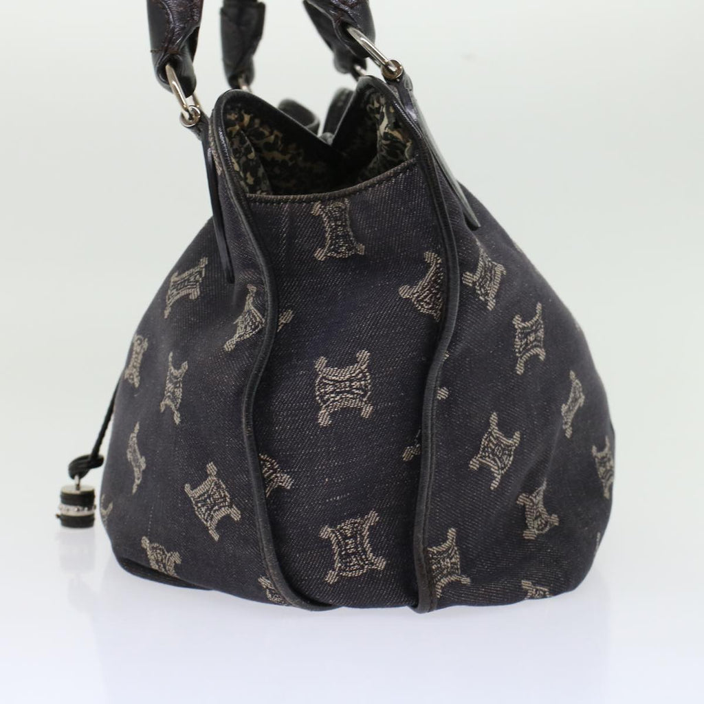 CELINE Paris Macadam Canvas Shoulder Bag Navy  45885