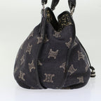 CELINE Paris Macadam Canvas Shoulder Bag Navy  45885