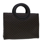 CELINE Macadam Canvas Hand Bag PVC Leather Black  45906