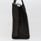 CELINE Macadam Canvas Hand Bag PVC Leather Black  45906