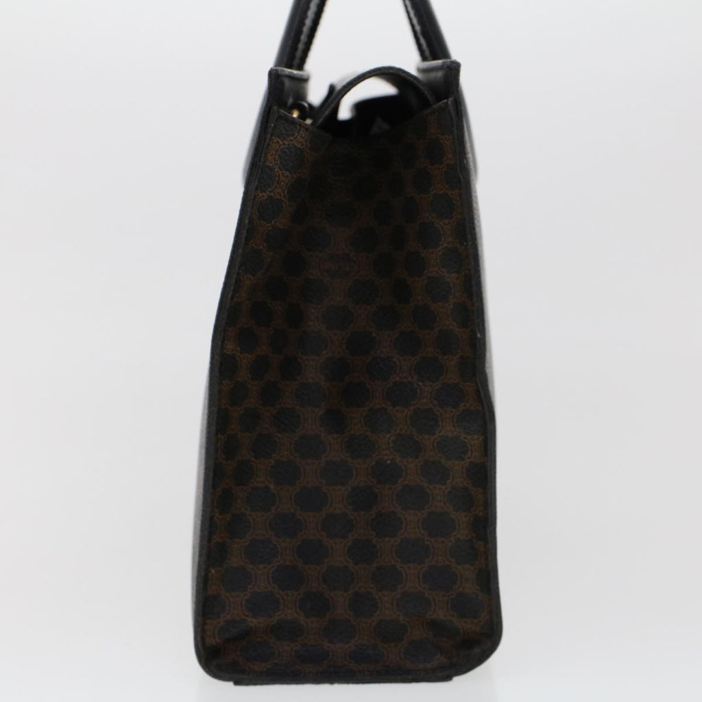 CELINE Macadam Canvas Hand Bag PVC Leather Black  45906