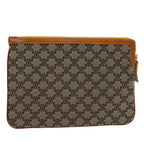 CELINE Paris Macadam Clutch Bag Canvas Leather Beige Brown  45981