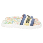 Dior D-Constellation Embroidered Dway 10mm Slides in Multicolor Canvas