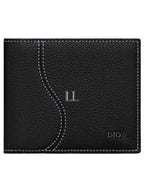 Saddle Grained Calfskin Leather Cald Wallet Black Dior