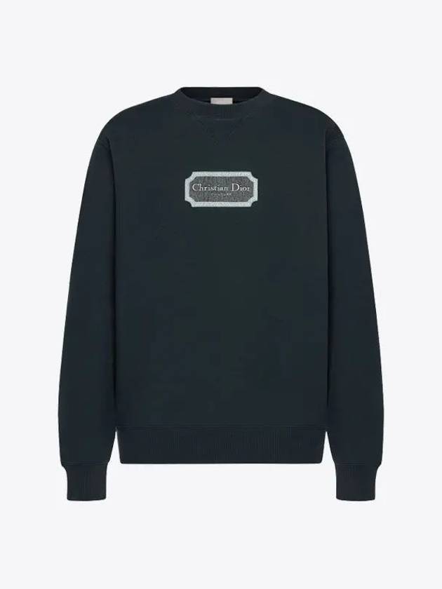 Contrast Couture Embroidery Sweatshirt Green Dior