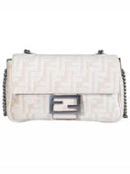 Fendi Baguette Chain Medium Shoulder Bag White