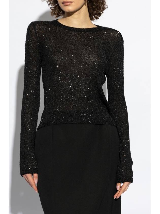 Balenciaga Balenciaga Top With Sequin Trim, Women's, Black