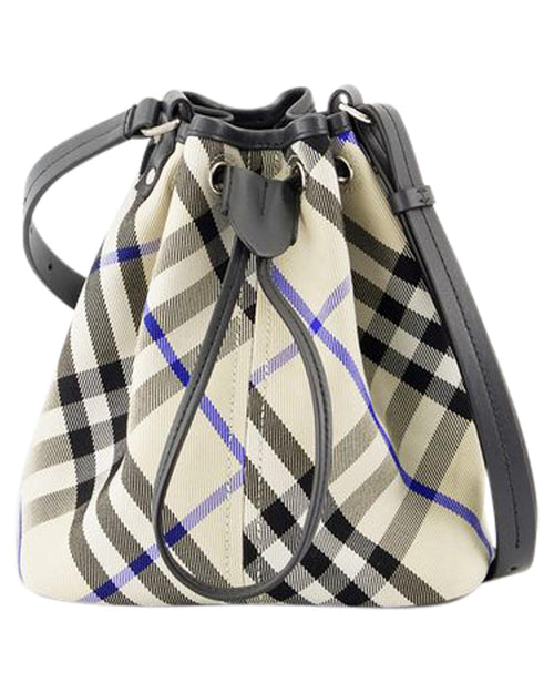 Burberry Bucket Bag Drawstring Closure Women White | White Handbags